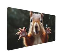 Squirrel Funny Animal Gaming Mouse Pad, 35.5 x 16 inch Large Extended Computer Keyboard Mouse Mat Pad, Non-Slip Mousepad, Table Protector Blotter Mat,Laptop Desk Mat for Office Home