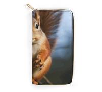 Squirrel Funny Animal Leather Wallet, Bifold Stylish Wallets, Credit Card Holder for Passport Covers, Purse Passport Bag for Men Women