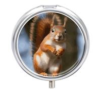 Squirrel Funny Animal Pill Box, 3 Compartment Small Pill Case Waterproof Travel Pill Organizer for Pocket Or Purse Portable Mini Medicine Tablet Vitamin Holder Pill Case