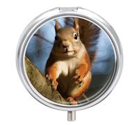 Squirrel Funny Animal Pill Box Mini Pill Case Pocket Pill Case for Men Travel Pill Box Cute Pill Organizer 3 Compartment Medicine Pill Organizer Pill Container Pill Holder