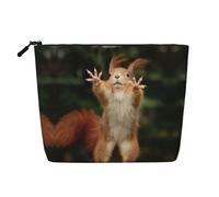 Squirrel Funny Animal Print Makeup Bag for Women,Portable Cosmetic Bag Toiletry Bag, Capacious Travel Makeup Organizer