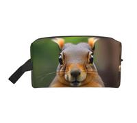 Squirrel Funny Animal Print Makeup Bag，Travel Toiletry Bag Organizer Cute Makeup Accessories Storage Bag