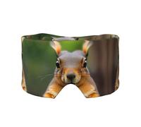 Squirrel Funny Animal Print Sleep Eye and Ear Muffs for Sleeping with Adjustable Strap for Travel Nap Shift Work Office