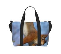 Squirrel Funny Animal Print Travel Duffle Bag Lightweight Weekend Bag Travel Bag Holdall with Adjustable Strap for Weekend Trips Gym Travel Daily Use