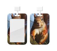 Squirrel Funny Animal Printed Card Badge Holder Id Badge Card Holder Badge Holders with Lanyards for Offices Staff Access Card Metro Card