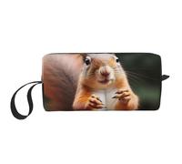 Squirrel Funny Animal Printed Travel Makeup Bag Portable Cosmetic Bag Makeup Case Toiletry Handbag Organiser for Women