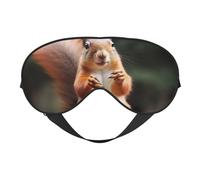 Squirrel Funny Animal Printing Sleep Mask for Women Men Double-Sided Print Soft Silk Eye Masks Eye Sleep Shade Cover