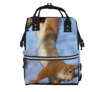 Squirrel Funny Animal Prints Changing Bag Backpack Baby Diaper Bags for Mom Dad, Waterproof Nappy Rucksack Multifunctional Travel Bag