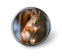 Squirrel Funny Animal Round Badge Cute Brooch Hats Jackets Decor Personalized Lapel Pin Clothing Jewelry Accessories for Wedding Party Gift