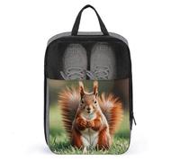 Squirrel Funny Animal Shoe Bag Waterproof & Breathable Shoe Pouch for Travel, Portable Carry Case for Sports Sneakers, Gym, Vacation