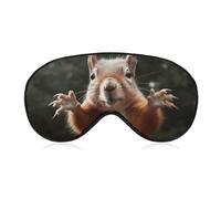 Squirrel Funny Animal Sleep Mask for Women Men, Soft Eye Mask with Adjustable Strap for Sleeping, Light Blocking Travel Blindfold for Nap Comfortable Eye Cover for Home Office