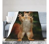Squirrel Funny Animal Soft Micro Flannel Blanket Throw, Warm Cozy Lightweight Decorative Blanket for Sofa Couch Bed, Printed Blanket Gifts for Kids Girls Boys Women Men