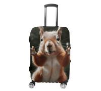 Squirrel Funny Animal Suitcase Covers Luggage Protector - Travel Elastic Baggage Case Protective, Washable Anti-scratch Large Suit Case Cover for Suitcases Fits 19-32 Inch Luggages, white, L, Flower
