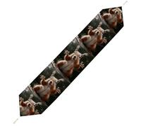 Squirrel Funny Animal Table Runner for Dining Table, Short Plush Runners Washable & Durable Tablerunner Modern Home Decor for Wedding, Kitchen, Holiday 200*33cm