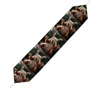 Squirrel Funny Animal Table Runner for Dining Table, Short Plush Runners Washable & Durable Tablerunner Modern Home Decor for Wedding, Kitchen, Holiday 229*33cm