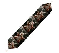 Squirrel Funny Animal Table Runner for Dining Table, Short Plush Runners Washable & Durable Tablerunner Modern Home Decor for Wedding, Kitchen, Holiday 178*33cm