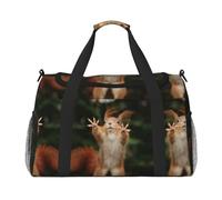 Squirrel Funny Animal Travel Duffel Bag for Women Men,Print Polyester Tote Hand Luggage Bag with Shoulder Strap