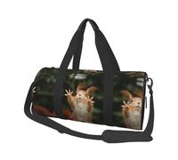 Squirrel Funny Animal Travel Duffel Bag for Women Men,Print Polyester Tote Round Luggage Bag with Shoulder Strap