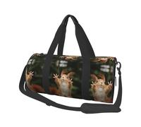 Squirrel Funny Animal Travel Duffel Bag for Women Men,Print Polyester Tote Round Luggage Bag with Shoulder Strap