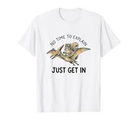 Squirrel Get in No Time to Explain Dinosaur Meme Value Graphic T-Shirt, Men, White, L