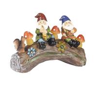 Squirrel Gnome Light - Cute Outdoor Sculpture, Resin Garden Decor Porch Walkway Flower Bed, Weatherproof Solar Figure Evening Ambience | Gnome Decorative Statue for Holiday Home Decor Housewarming