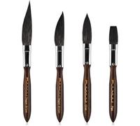 Squirrel Hair Pinstriping Brushes 4pcs, Fuumuui Watercolour Brush Set with Straight Sword, Tapered Sword, Scroll, Dagger, Oval, Flat Brush, Professional Art Paint Brushes