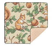 Squirrel Hazelnut Unique Soft Thick mat for Baby to Play on Floor for Floor Portable Foldable Travel Play Mat for Babies Infants Toddlers, 50'' x 50''para juegos de
