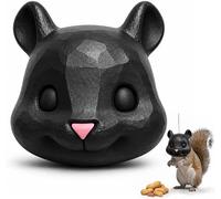 Squirrel Head Feeder, Big Head Squirrel Feeder | Animal Head Hanging Squirrel Feeders for Outside Funny Garden Outdoor Yard Decor(Black)