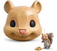 Squirrel Head Feeder, Big Head Squirrel Feeder | Animal Head Hanging Squirrel Feeders for Outside Funny Garden Outdoor Yard Decor(Brown)
