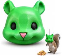 Squirrel Head Feeder, Big Head Squirrel Feeder | Animal Head Hanging Squirrel Feeders for Outside Funny Garden Outdoor Yard Decor(Green)