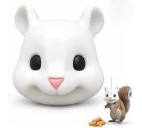 Squirrel Head Feeder, Big Head Squirrel Feeder | Animal Head Hanging Squirrel Feeders for Outside Funny Garden Outdoor Yard Decor(White)