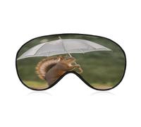 Squirrel Hold A Umbrellas Sleeping Mask Sleep Mask for Side Sleeper Relaxing Zero Pressure Night Blindfold Light Block-Out Eye Mask for Sleep with Easy Adjustable Strap