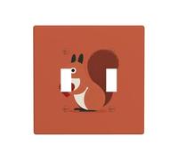 Squirrel Holding A Heart Double Gang Toggle Light Cover Wall Plate Switch Decor Standard Size - 11.4x11.4cm