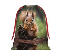Squirrel holding a pinecone L Patterned Gift Bags - Add a touch of formality to weddings, Christmas, birthdays, and anniversaries - (S - L)