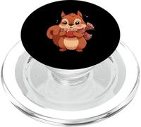 Squirrel Holding Hot Drink with Scarf Illustration PopSockets PopGrip for MagSafe