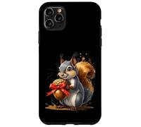 Squirrel Holding Large Acorn with Red Bow Case for iPhone 11 Pro Max