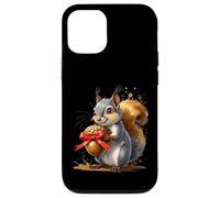 Squirrel Holding Large Acorn with Red Bow Case for iPhone 12/12 Pro