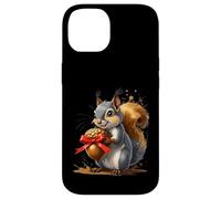 Squirrel Holding Large Acorn with Red Bow Case for iPhone 14