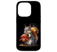Squirrel Holding Large Acorn with Red Bow Case for iPhone 14 Pro
