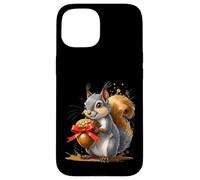 Squirrel Holding Large Acorn with Red Bow Case for iPhone 15