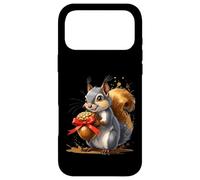 Squirrel Holding Large Acorn with Red Bow Case for iPhone 17 Pro Max