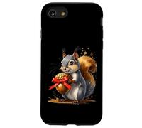 Squirrel Holding Large Acorn with Red Bow Case for iPhone SE (2020) / 7/8