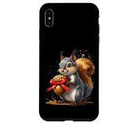 Squirrel Holding Large Acorn with Red Bow Case for iPhone XS Max