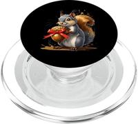 Squirrel Holding Large Acorn with Red Bow PopSockets PopGrip for MagSafe