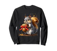 Squirrel Holding Large Acorn with Red Bow Sweatshirt