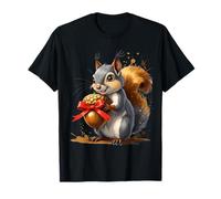 Squirrel Holding Large Acorn with Red Bow T-Shirt