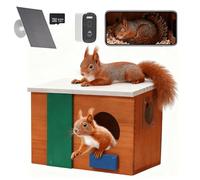 Squirrel House with Camera Solar Powered- Squirrel Houses for Outside Nesting, Squirrel Nesting Box, Squirrel Boxes for Outside, for Garden for 2.4g WiFi Coverage Area