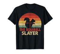Squirrel Hunting Vintage Sunset Retro Style Squirrel Slayer T-Shirt