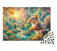 Squirrel in A Magical Forest 1000-Piece Jigsaw Puzzle Adorable Squirrel Perfect for Family Bonding, Adults & Kids 52x38cm/1000pcs