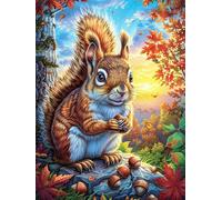 Squirrel in Autumn Flower Garden 1000 Piece Complete DIY Jigsaw Puzzle Mitos Fantástico Collectors Mind Relaxation Educational Decorative Puzzle Gifts for Adults Recycled Cardboard 1000 PCS